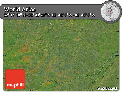 Satellite Map of the Area around 52° 30' 23" N, 83° 13' 29" W