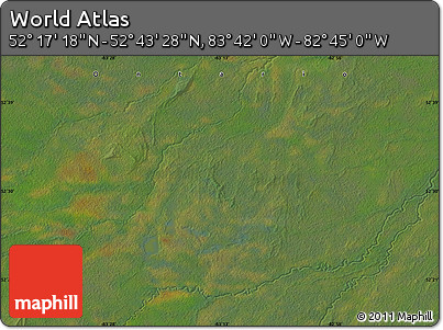 Satellite Map of the Area around 52° 30' 23" N, 83° 13' 29" W