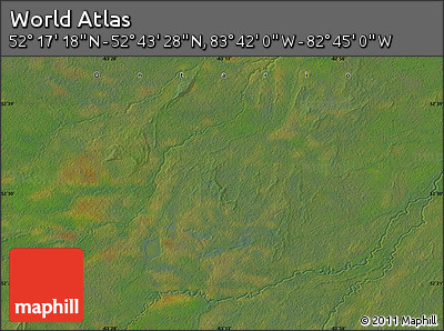 Satellite Map of the Area around 52° 30' 23" N, 83° 13' 29" W