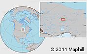Gray Location Map of the area around 52° 30' 23" N, 88° 19' 29" W