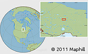 Savanna Style Location Map of the area around 52° 30' 23" N, 88° 19' 29" W
