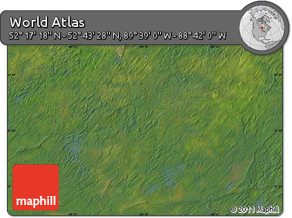 Satellite Map of the Area around 52° 30' 23" N, 89° 10' 30" W
