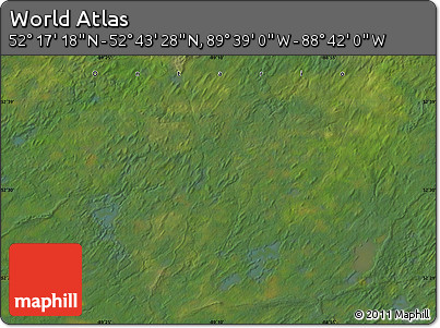 Satellite Map of the Area around 52° 30' 23" N, 89° 10' 30" W