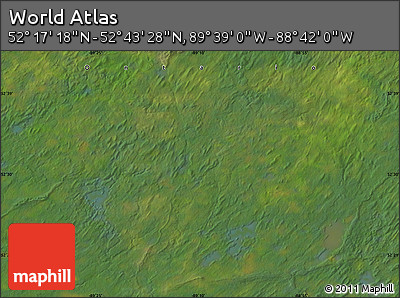 Satellite Map of the Area around 52° 30' 23" N, 89° 10' 30" W