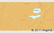 Political 3D Map of the area around 52° 30' 23" N, 91° 43' 29" W