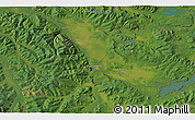 Satellite 3D Map of the area around 52° 30' 23" N, 96° 7' 30" E