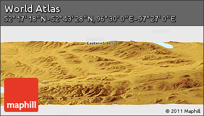 Physical Panoramic Map of the Area around 52° 30' 23" N, 96° 58' 29" E