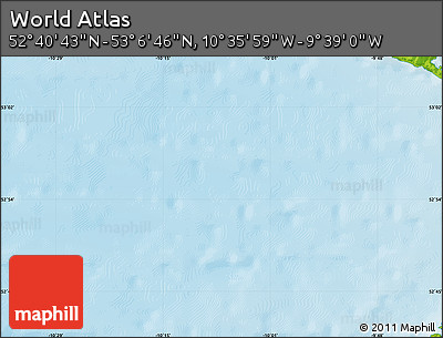 Physical Map of the Area around 52° 53' 45" N, 10° 7' 30" W