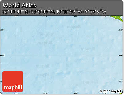 Physical Map of the Area around 52° 53' 45" N, 10° 7' 30" W