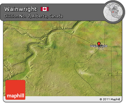 Satellite 3D Map of Wainwright