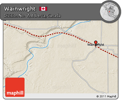 Shaded Relief 3D Map of Wainwright