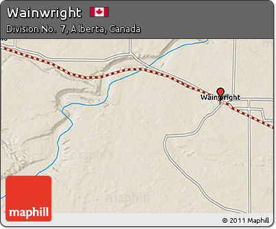 Shaded Relief 3D Map of Wainwright