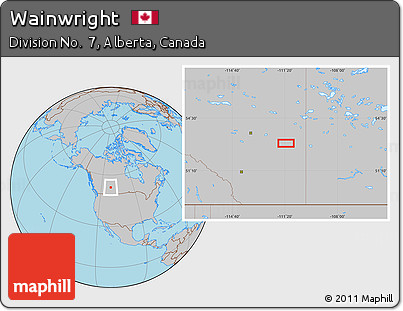 Gray Location Map of Wainwright