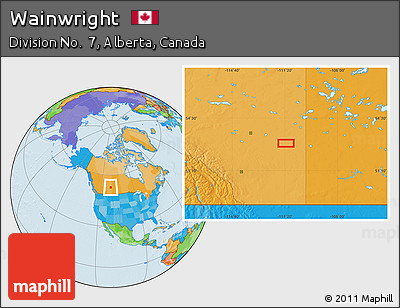 Political Location Map of Wainwright