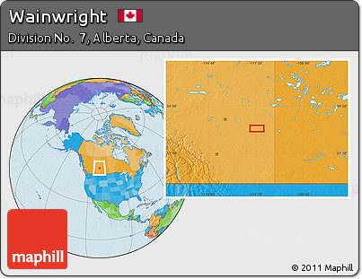 Political Location Map of Wainwright