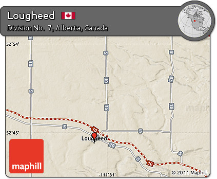 Shaded Relief Map of Lougheed