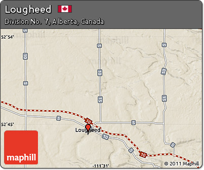 Shaded Relief Map of Lougheed