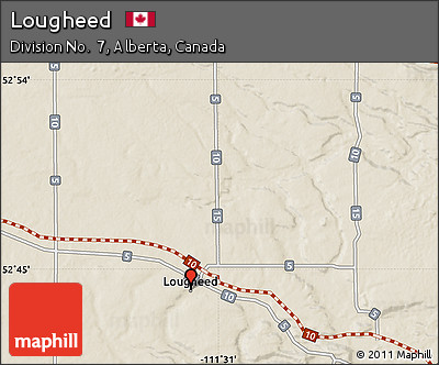 Shaded Relief Map of Lougheed