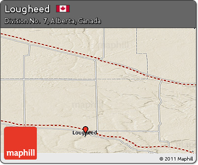 Shaded Relief Panoramic Map of Lougheed