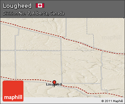 Shaded Relief Panoramic Map of Lougheed