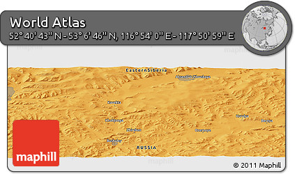 Political Panoramic Map of the Area around 52° 53' 45" N, 117° 22' 30" E