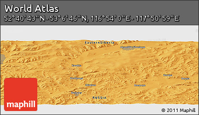 Political Panoramic Map of the Area around 52° 53' 45" N, 117° 22' 30" E