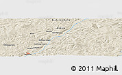 Shaded Relief Panoramic Map of the area around 52° 53' 45" N, 119° 4' 29" E