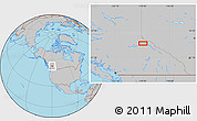 Gray Location Map of the area around 52° 53' 45" N, 119° 46' 30" W