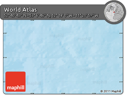 Shaded Relief Map of the Area around 52° 53' 45" N, 11° 49' 29" W