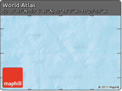 Shaded Relief Map of the Area around 52° 53' 45" N, 11° 49' 29" W