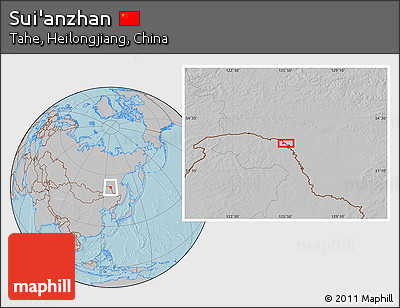Gray Location Map of Sui'anzhan, hill shading