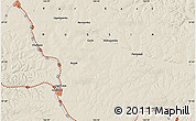 Shaded Relief Map of the area around 52° 53' 45" N, 126° 43' 29" E