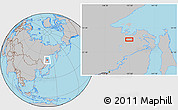 Gray Location Map of the area around 52° 53' 45" N, 137° 46' 30" E