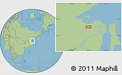 Savanna Style Location Map of the area around 52° 53' 45" N, 137° 46' 30" E