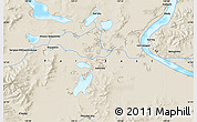 Shaded Relief Map of the area around 52° 53' 45" N, 139° 28' 29" E