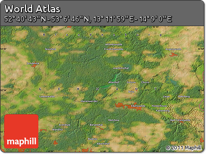 Satellite Map of the Area around 52° 53' 45" N, 13° 40' 30" E