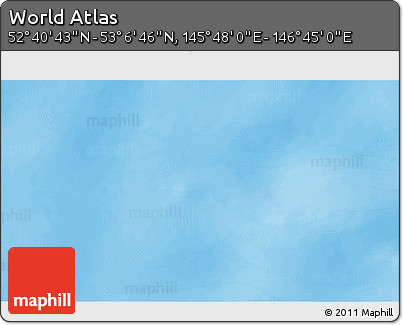 Physical 3D Map of the Area around 52° 53' 45" N, 146° 16' 30" E