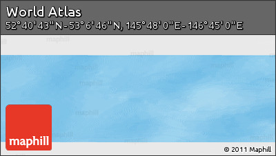 Physical Panoramic Map of the Area around 52° 53' 45" N, 146° 16' 30" E