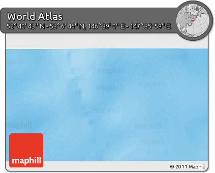 Physical 3D Map of the Area around 52° 53' 45" N, 147° 7' 30" E