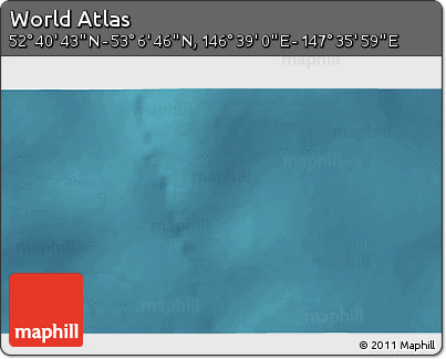 Satellite 3D Map of the Area around 52° 53' 45" N, 147° 7' 30" E