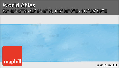 Physical Panoramic Map of the Area around 52° 53' 45" N, 147° 7' 30" E