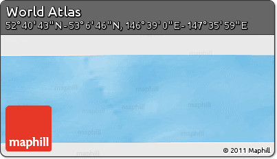 Physical Panoramic Map of the Area around 52° 53' 45" N, 147° 7' 30" E
