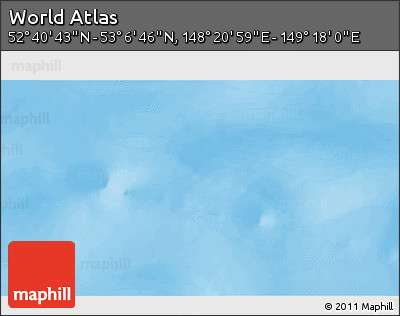 Physical 3D Map of the Area around 52° 53' 45" N, 148° 49' 29" E