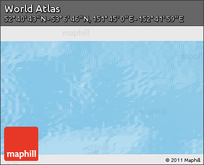 Physical 3D Map of the Area around 52° 53' 45" N, 152° 13' 29" E