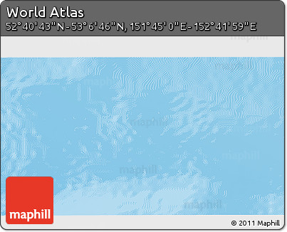 Physical 3D Map of the Area around 52° 53' 45" N, 152° 13' 29" E