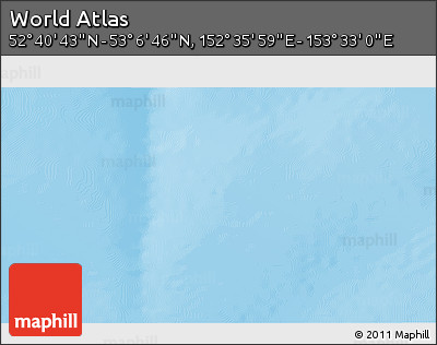 Physical 3D Map of the Area around 52° 53' 45" N, 153° 4' 29" E