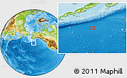 Physical Location Map of the area around 52° 53' 45" N, 157° 10' 30" W