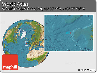 Satellite Location Map of the Area around 52° 53' 45" N, 16° 4' 29" W