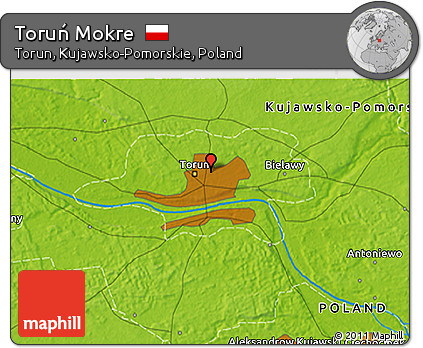 Physical 3D Map of Toruń Mokre