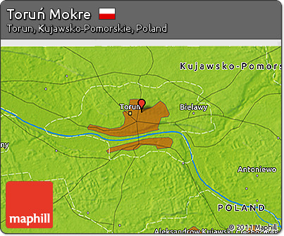 Physical 3D Map of Toruń Mokre
